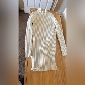 Wilfred Cream Ribbed Mini Dress